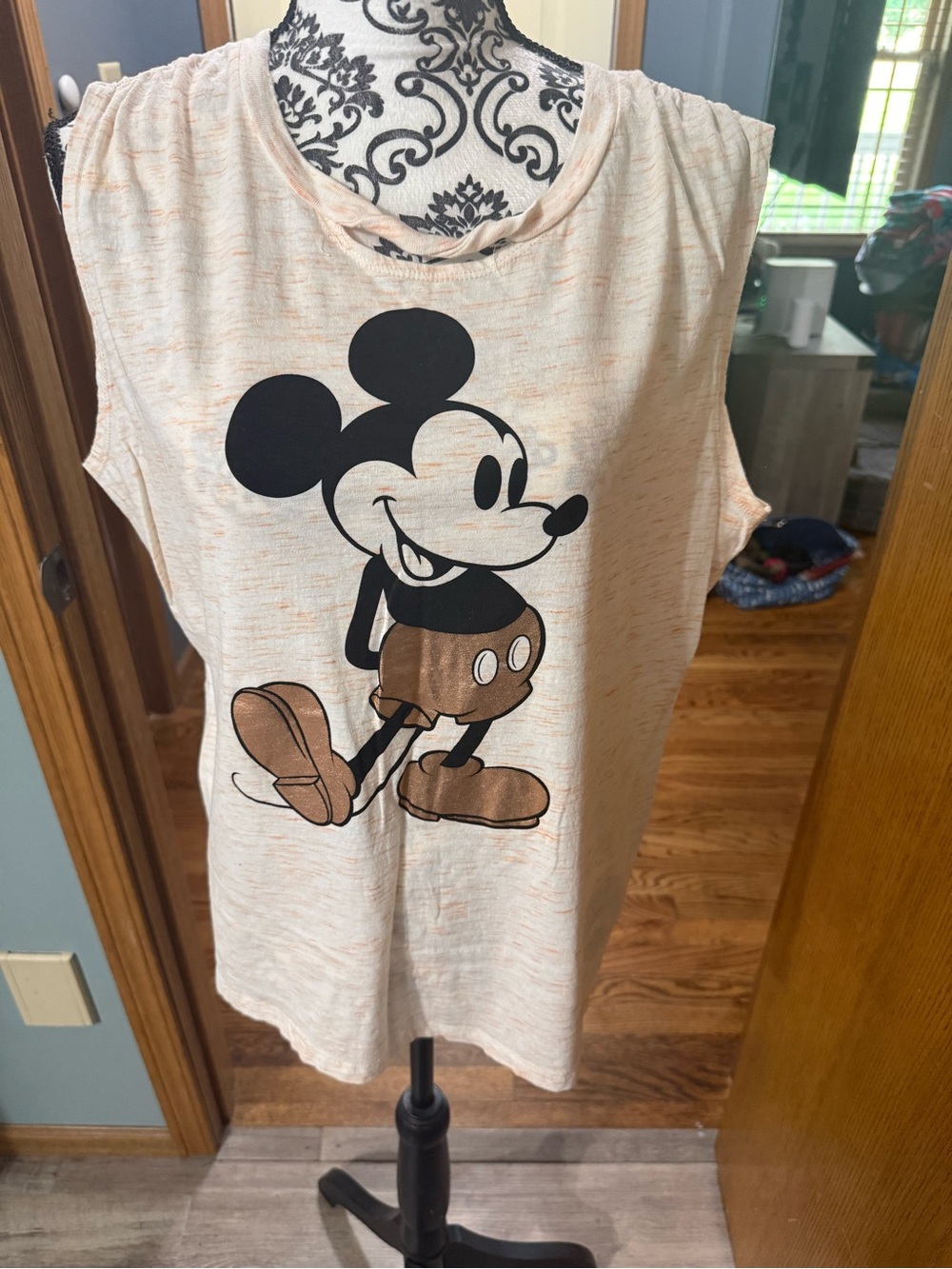 Disney Cream and rose gold Mickey Mouse Top size XL